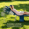 Folding Sun Lounger Set of 2, Dark Blue