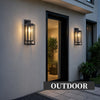 18-Inch Satin Black Outdoor Wall Lantern