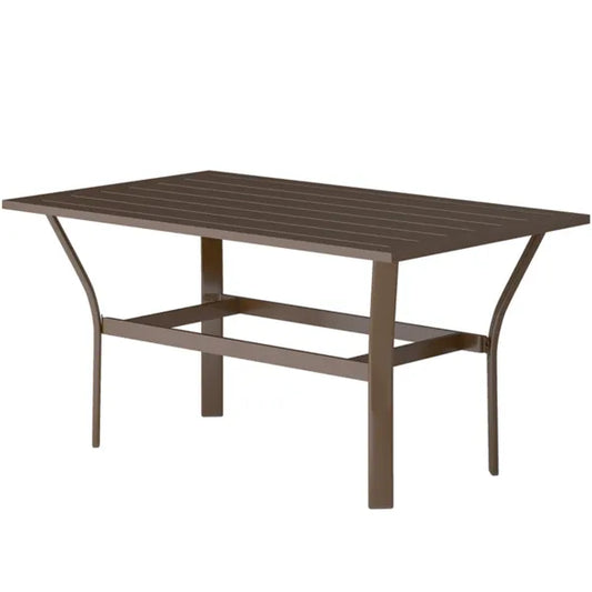 Slatted Metal Outdoor Coffee Table, Brown