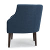 Navy Blue Tufted Club Chair with Birch Legs
