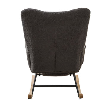 Teddy Fleece Wingback Glider & Ottoman Set, Grey