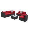 5-Piece PE Wicker Patio Sofa Set with Coffee Table