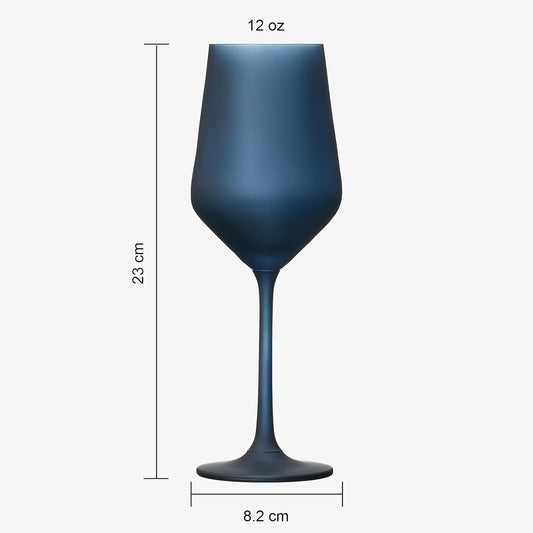 Frosted Colored Crystal Wine Glasses, Set of 4