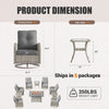 Patio Swivel Rocking Chair Set with Fire Pit