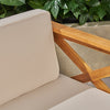 5-Piece Acacia Wood Outdoor L-Shaped Sofa Set with Ottoman