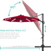 10ft Solar LED Cantilever Patio Umbrella with 360° Rotation