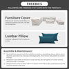 Patio Furniture Set 6 Pieces Peacock Blue Cushions Included