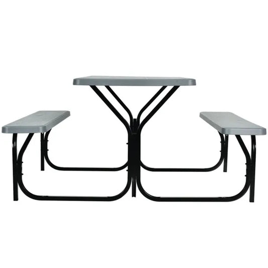 Gray HDPE Picnic Table & Bench Set