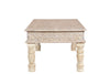 51" White Distressed Solid Wood Coffee Table
