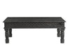 51" Black Distressed Solid Wood Coffee Table