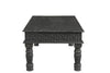 51" Black Distressed Solid Wood Coffee Table