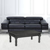 51" Black Distressed Solid Wood Coffee Table