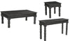 51" Black Distressed Solid Wood Coffee Table