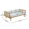 Outdoor Wicker Loveseat — 2 Piece Patio Set, Light Gray Rope Back