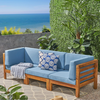 3-Piece Acacia Wood Outdoor Sectional Sofa Set, Water-Resistant
