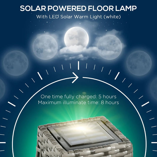 Solar Rattan Floor Lamp