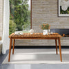Acacia Wood 6-Person Outdoor Dining Table, Farmhouse Style