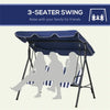 3-Seat Outdoor Porch Swing with Adjustable Canopy