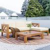 5-Piece Outdoor Sectional Sofa Set Solid Acacia Wood Beige with
