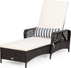 Adjustable Rattan Chaise Lounge Chair