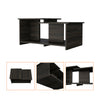 35" Espresso Wood Coffee Table With Shelf
