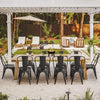 Stackable Metal Dining Chair Indoor Outdoor Black Set Of 4
