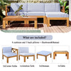 5-Piece Outdoor Sectional Sofa Set Solid Acacia Wood Beige with