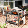 Outdoor Bar Cart Grill Table with Stainless Steel Top