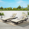 Outdoor Wicker Chaise Lounge with Adjustable Backrest, Armrests and