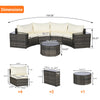 Half-Moon Sectional Set — 7 Piece Beige