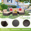 Outdoor Wicker Sectional Sofa Set with Coffee Table, 6-Piece