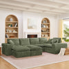 Modern Boucle L-Shaped Sectional Sofa with Two Moveable Ottomans,