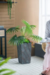 Large Gray Cement Indoor & Outdoor Planter, 9.4 × 18.1 in