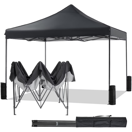 10x10 Pop-Up Canopy Tent with Slant Legs, Grey