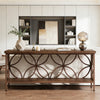 Long Industrial Console Table with 2-Tier Shelf