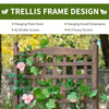 Freestanding Wood Raised Garden Bed with Trellis, Brown