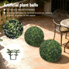 18.5" Artificial Topiary Boxwood Balls, Dark Green Faux Plant Decor