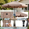 Brown 10Ft Scalloped Patio Umbrella With Push Button Tilt