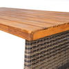 3-Piece Acacia Wood Outdoor Dining Set with Handwoven Rattan Legs