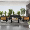 Aluminum Frame 4-Piece Outdoor Patio Conversation Set with Sofa