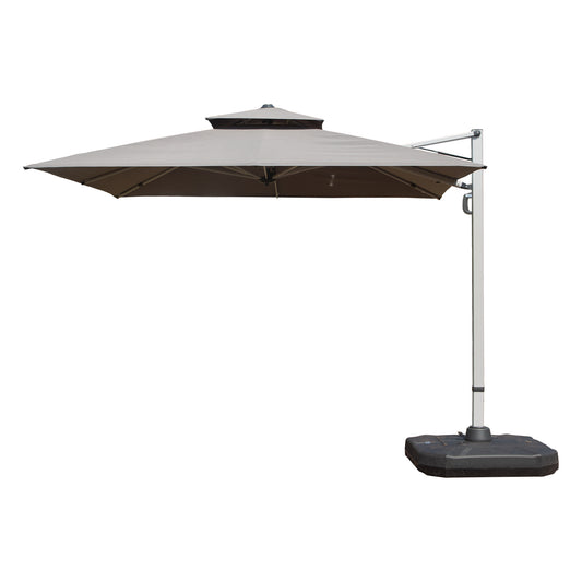 10' x 10' Square Cantilever Patio Umbrella with Center Pole, Gray