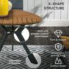 Slatted Acacia Outdoor Dining Table with Steel Legs