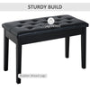 Tufted Storage Bench with Faux Leather Seat