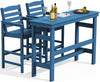 Adirondack Outdoor Bar Table and Chairs Set, Blue
