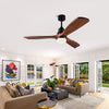 52" Black Walnut Ceiling Fan with Light & Remote