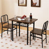 3-Piece Dining Set with Tuck-Under Chairs, Rustic Brown & Black
