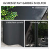10 x 13 ft. Wall-Mount Pergola with Curtains, Dark Grey