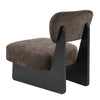 Set of 2 Brown Lounge Chairs with Black Wood Base