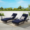 Outdoor Wicker Chaise Lounge with Adjustable Backrest, Armrests and