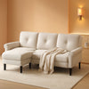 Beige 83" Contemporary Sectional Sofa with Ottoman